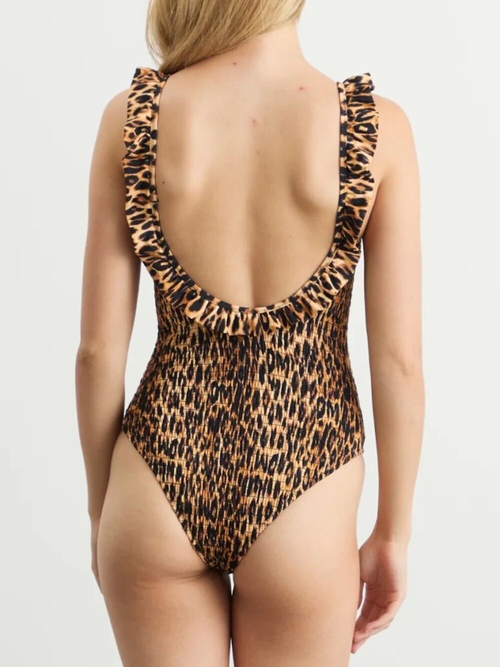NWOT Damson Madder Cheyenne Shirred Ruffle Swimsuit - Picture 3 of 4
